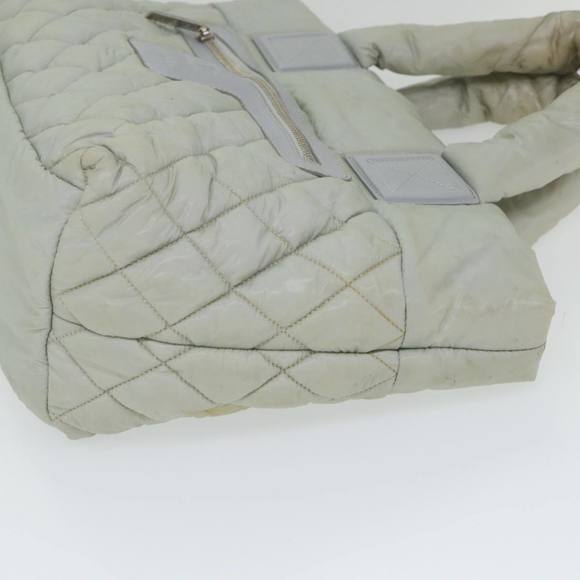 CHANEL Cococoon Hand Bag Nylon Gray CC Auth bs9551 - Picture 3 of 16